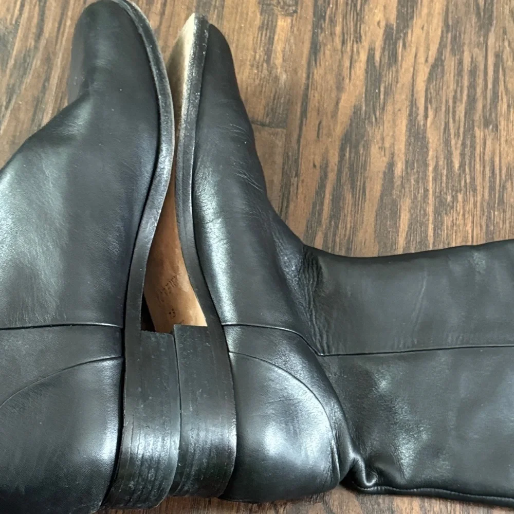J. Crew Black Leather Knee Boots